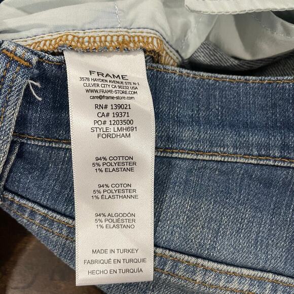 Frame L’Homme Slim Medium Wash Classic Denim Straight Leg Jeans Size 29 - Picture 7 of 8